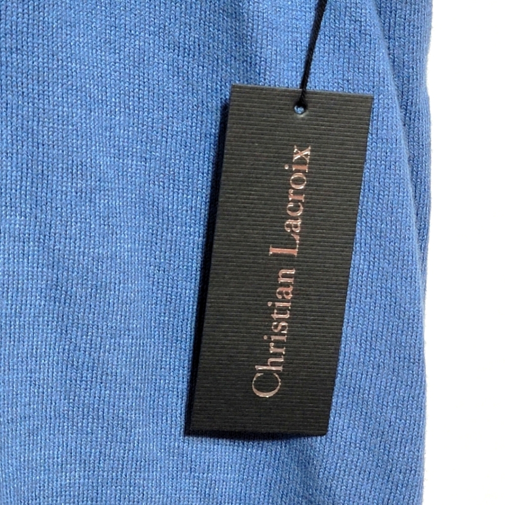 Christian Lacroix Men's Blue Pima Cotton & Cashmere Blend. #654 - Picture 5 of 8
